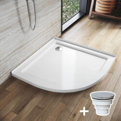 Shower Enclosure Base Tray Solid Curved, 900 x 900mm / Sliver (Chromed-plating)