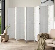 Shyla 8 Panel Pine Wood Room Divider White