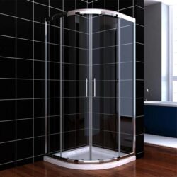 Silver Curved Shower Enclosure Round Sliding Door 800/900/1000mm, 1000 x 1000mm