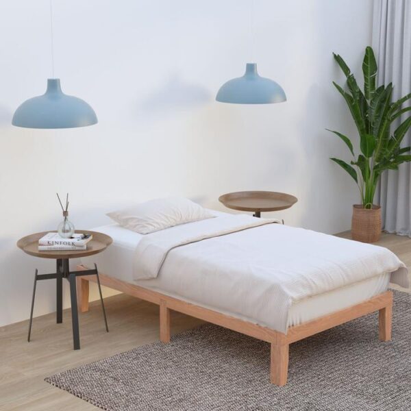 Single Size Warm Wooden Natural Bed Base Frame Single