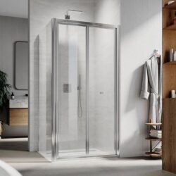 Space-Saving Folding Shower Screen Enclosure, 1000 x 900mm