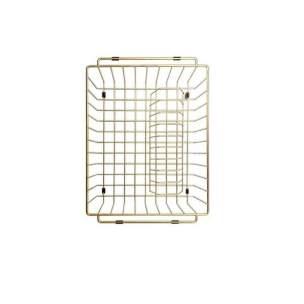 Stainless Steel Dish Drain Basket - Kitchen Sink Accessory - 440mm - Brushed Bronze Gold