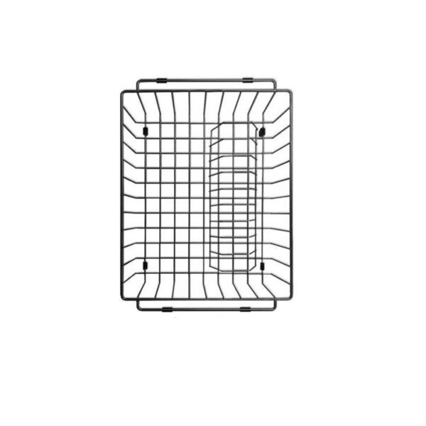 Stainless Steel Dish Drain Basket - Kitchen Sink Accessory - 440mm - Gunmetal Black