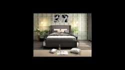 Straight wing custom upholstered bed frame with choice of storage base