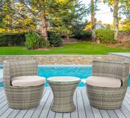 Talum 3 Piece Outdoor Bistro Set Grey