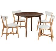 Tara 4 Seater Dining Set With Elke Chairs White