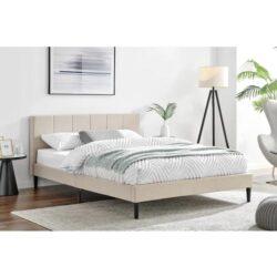 Theodore Bed Frame - Beige, Double - Double