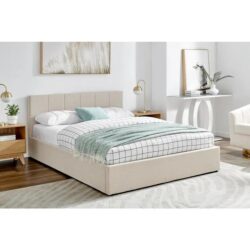 Theodore Gas Lift Bed Frame - Double Beige - Double