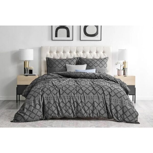 Tilly Tufted Quilt Cover Set Castlerock - King