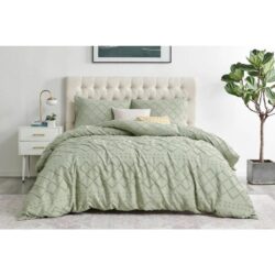 Tilly Tufted Quilt Cover Set Desert Sage - Queen