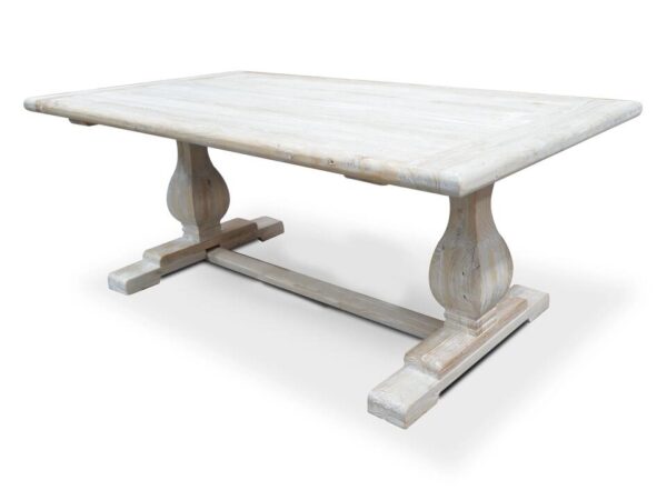Titan Reclaimed 1.98m ELM Wood Dining Table - Rustic White Washed by Interior Secrets - AfterPay Available