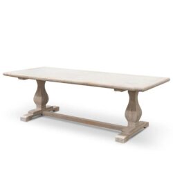 Titan Reclaimed 2.4m ELM Wood Dining Table - Rustic White Washed by Interior Secrets - AfterPay Available