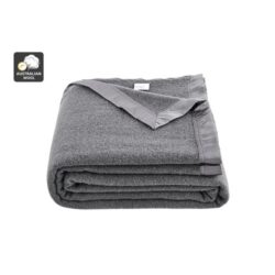 Trafalgar 100% Australian Wool Blanket - Charcoal, Queen/King