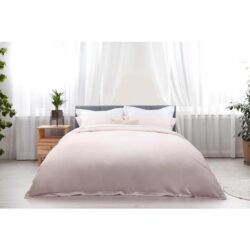 Trafalgar 1200TC Cotton Rich Quilt Cover Set - Blush, Queen - Queen