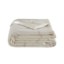 Trafalgar Merino Wool Blend Blanket - Cream, Single/Double - Single/Double