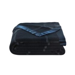 Trafalgar Merino Wool Blend Blanket - Navy, Single/Double - Single/Double