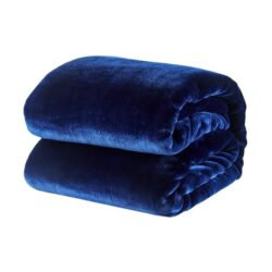 Trafalgar Plush Mink Blanket - Navy, Single/Double - Single/Double