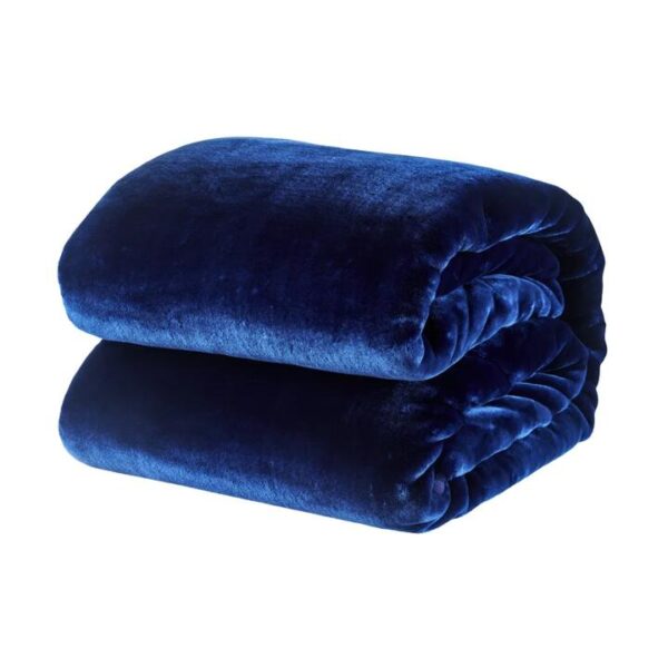 Trafalgar Plush Mink Blanket - Navy, Single/Double - Single/Double