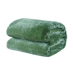 Trafalgar Plush Mink Blanket - Sage, Single/Double - Single/Double