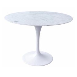 Tulip 120cm Round Marble Dining Table - Aluminium by Interior Secrets - AfterPay Available