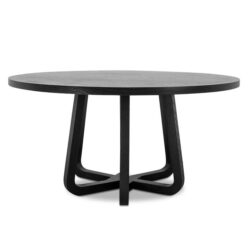 Vanya 1.5m Round Dining Table - Full Black by Interior Secrets - AfterPay Available