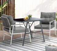 Velez 2 Seater Outdoor Dining Set Black