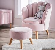Venus Armchair With Footstool Pink