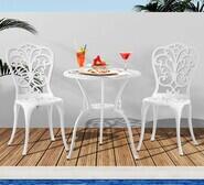 Veran 3 Piece Outdoor Bistro Set White