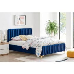 Victoria Fabric Velvet Bed Frame Grey - Double