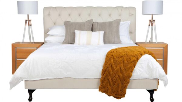 Winchester custom upholstery bed frame with choice of standard base
