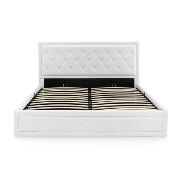Winslow Gas Lift Bed Frame - White, Queen - Queen