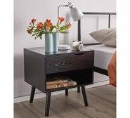 Yarra Bedside Table With Usb Charger Black 1 Drawer