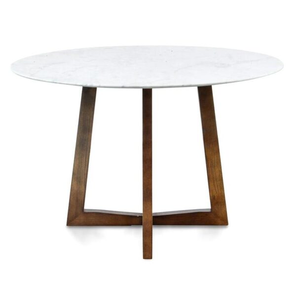 Zodiac 1.15m Round Marble Dining Table - Dark Brown Base by Interior Secrets - AfterPay Available