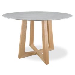 Zodiac 1.15m Round Marble Dining Table - Natural by Interior Secrets - AfterPay Available