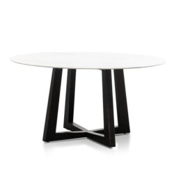 Zodiac 1.5m Round Marble Dining Table - Black by Interior Secrets - AfterPay Available