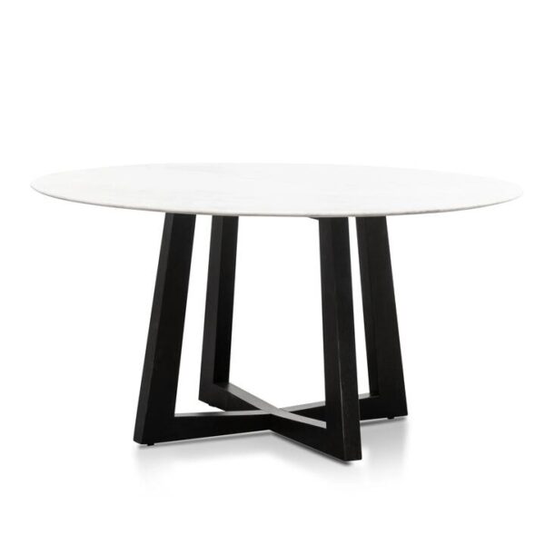 Zodiac 1.5m Round Marble Dining Table - Black by Interior Secrets - AfterPay Available