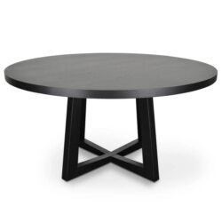 Zodiac 1.5m Round Wooden Dining Table - Black by Interior Secrets - AfterPay Available