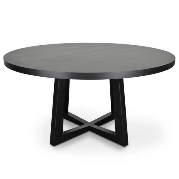 Zodiac 1.5m Round Wooden Dining Table - Black by Interior Secrets - AfterPay Available