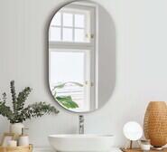 Zoya Frameless Oval Wall Mirror Neutral
