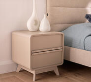 Bardot 2 Drawer Bedside Table Neutral