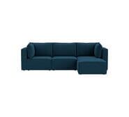 Belmore 3 Seater Modular Sofa With Ottoman Blue