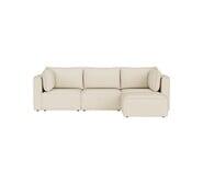 Belmore 3 Seater Modular Sofa With Ottoman White