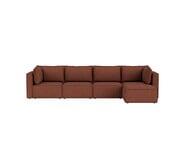 Belmore 4 Seater Modular Corner Sofa With Ottoman Bancroft Merlot