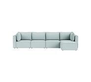 Belmore 4 Seater Modular Corner Sofa With Ottoman Blue