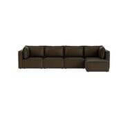 Belmore 4 Seater Modular Corner Sofa With Ottoman Brown