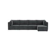 Belmore 4 Seater Modular Corner Sofa With Ottoman Grey