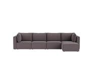 Belmore 4 Seater Modular Corner Sofa With Ottoman Purple