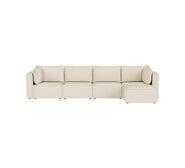 Belmore 4 Seater Modular Corner Sofa With Ottoman White