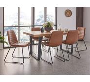Bridge 6 Seater Dining Set With Frankie Chairs Brown