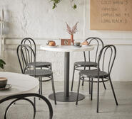 Cafe 4 Seater Dining Set With Province Chairs Black